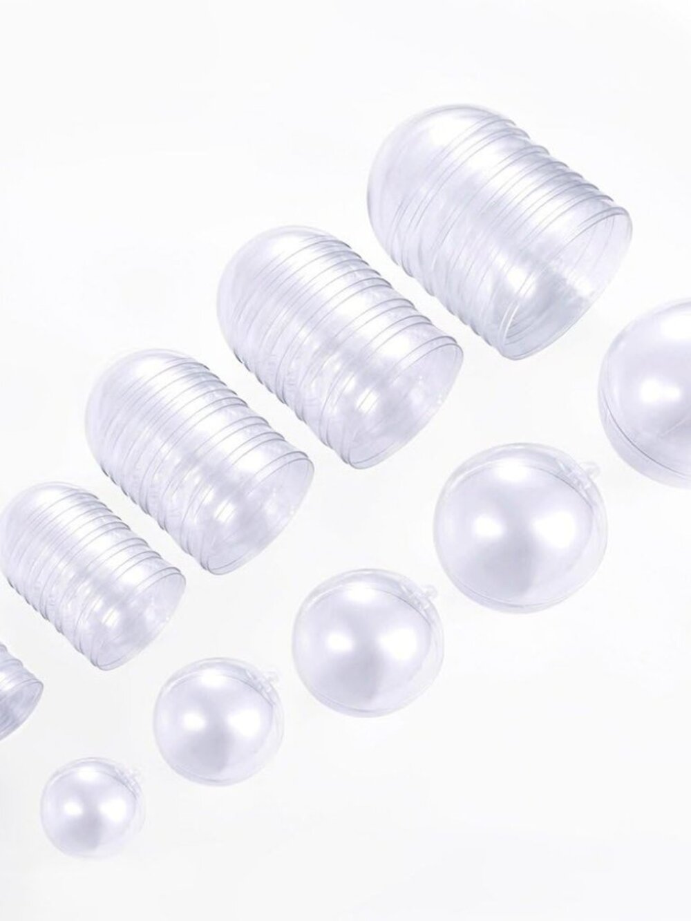 25 Set 50 Pieces Halloween Christmas Clear Plastic Fillable Ornaments